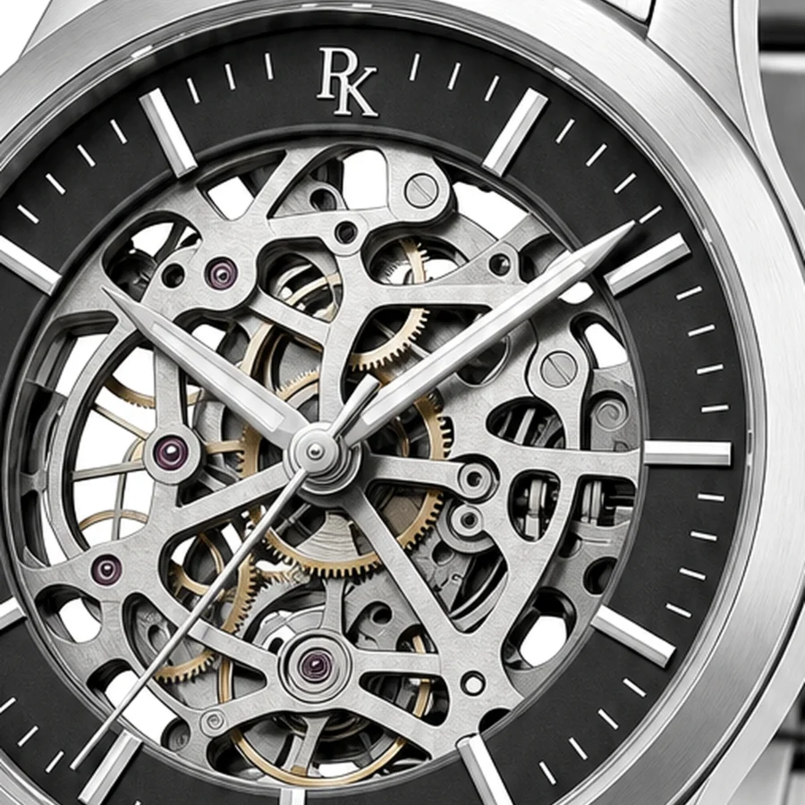 rk-vlt-42-skl-stl-macro-dial Royal Kinzy Vault 42mm Steel Skeleton Watch - Image 6
