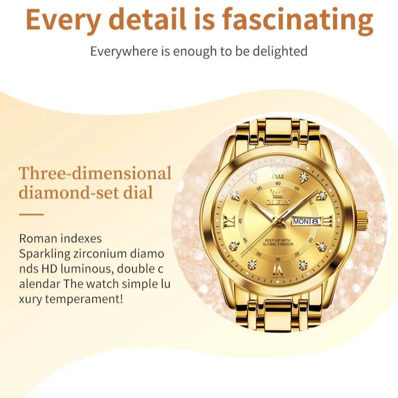 olevs gold watch for men women sets stainless steel luxury lover's watch business quartz couple's watches red love gift box olevs gold watch for men women sets stainless steel luxury lover's watch business quartz couple's watches red love gift box
