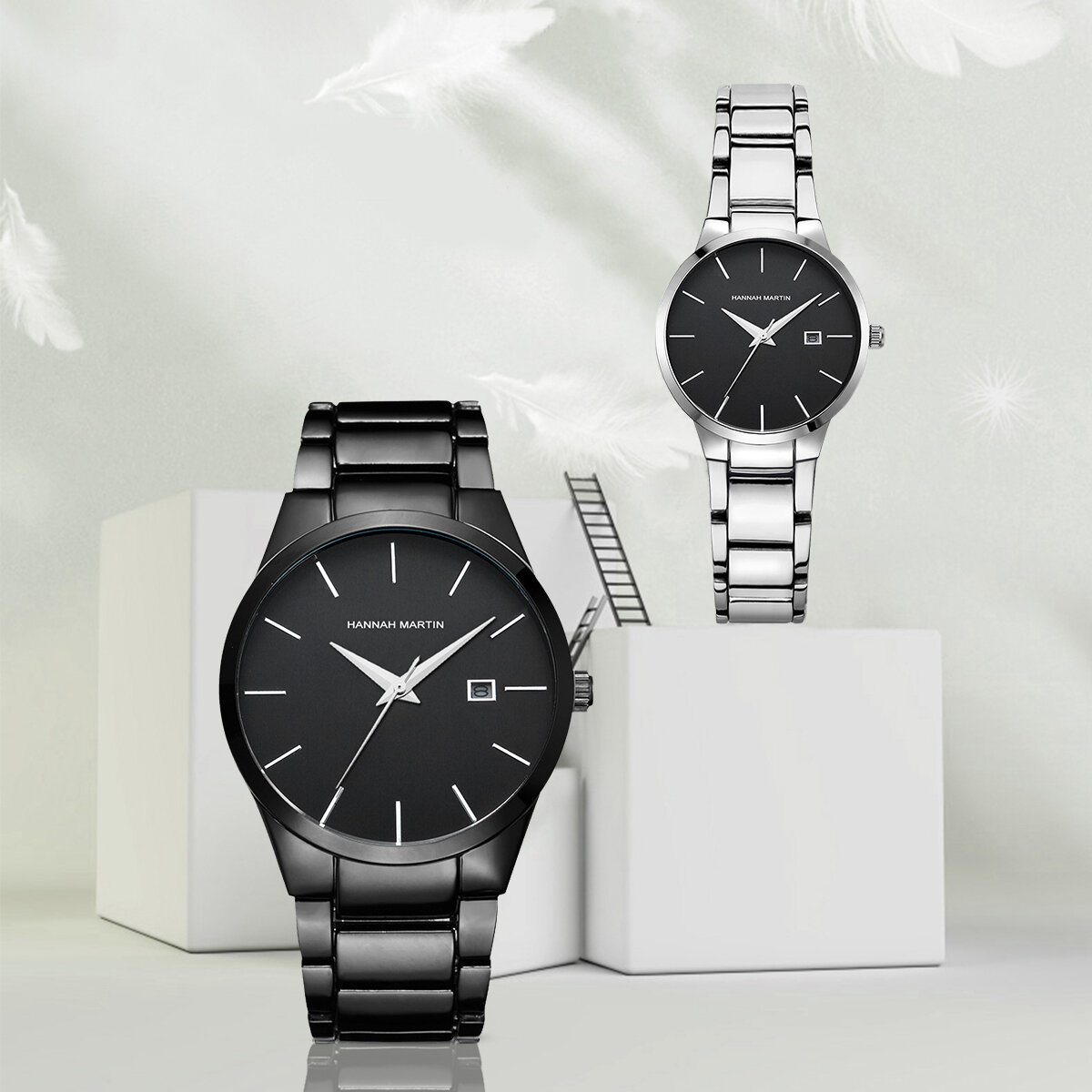 2 pieces quartz watches for couples black stainless steel business men's clock casual minimalist women gift watch pareja regalo 2 pieces quartz watches for couples black stainless steel business men's clock casual minimalist women gift watch pareja regalo