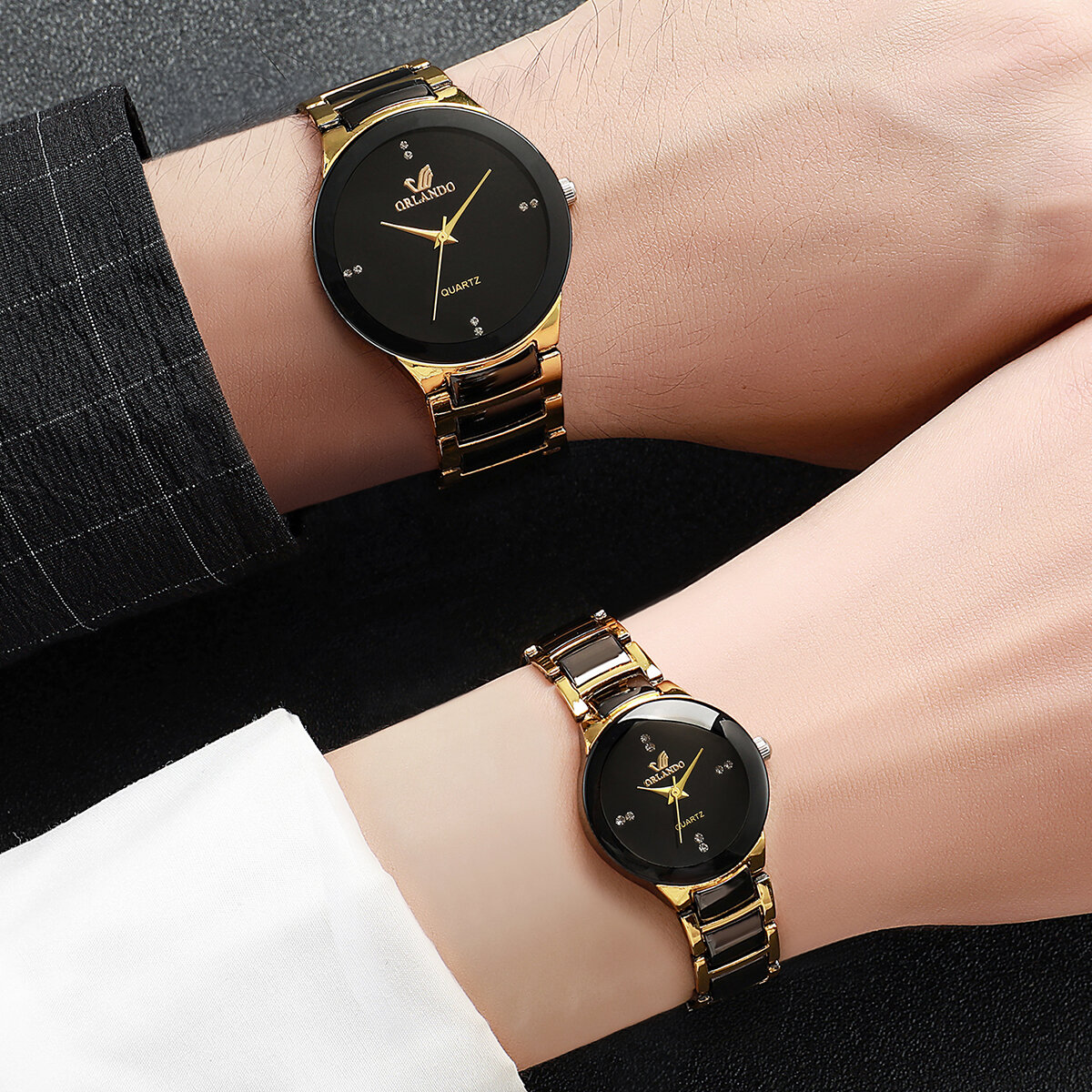 1/2pcs couple's watches fashion stainless steel band men women analog quartz watches set 1/2pcs couple's watches fashion stainless steel band men women analog quartz watches set