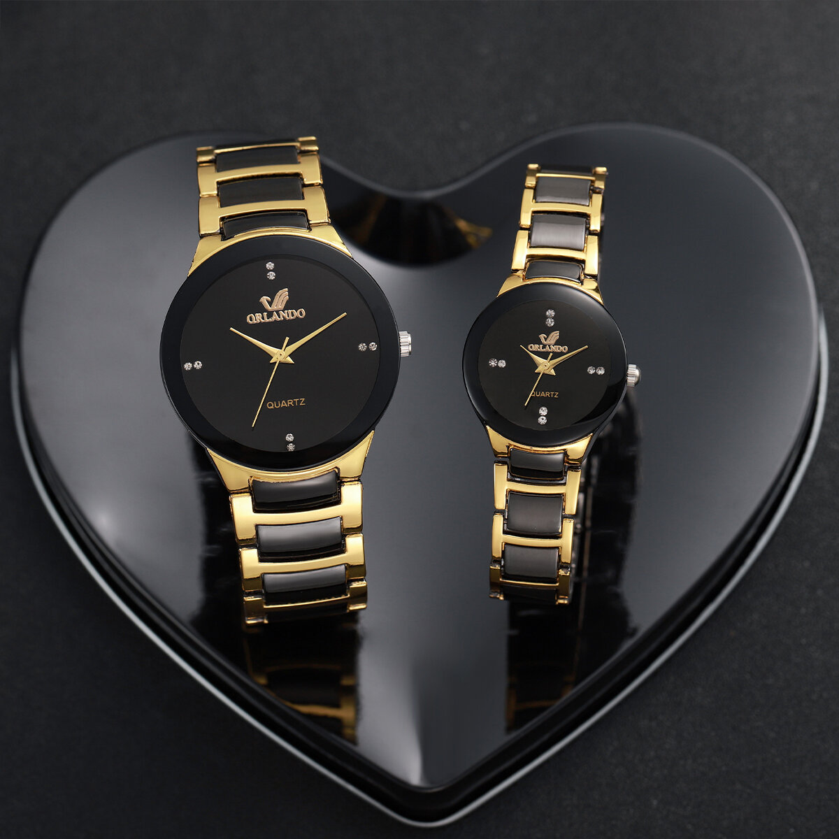 1/2pcs couple's watches fashion stainless steel band men women analog quartz watches set 1/2pcs couple's watches fashion stainless steel band men women analog quartz watches set