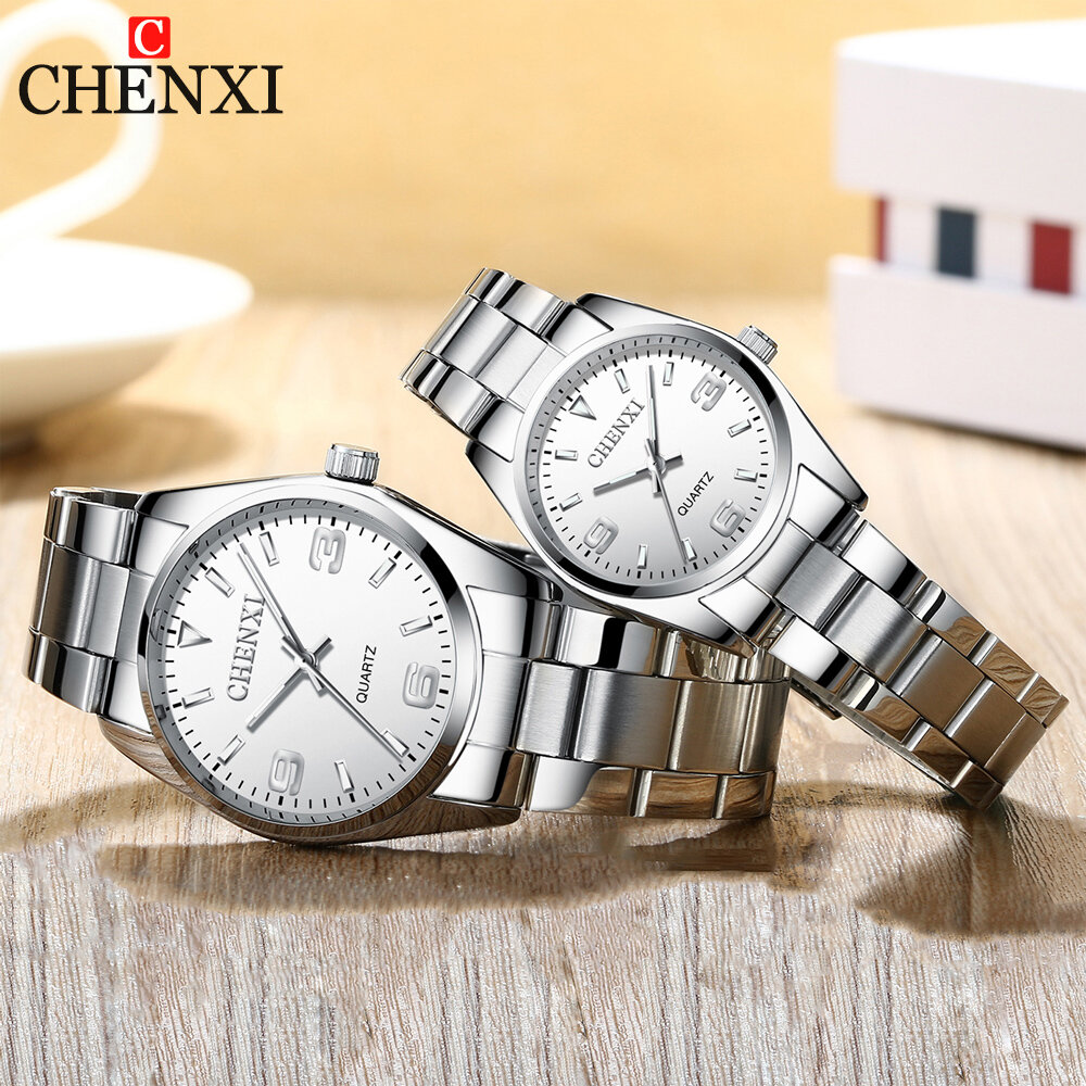 chenxi casual fashion couple watch stainless strap luminous men's and women's classic style quartz wristwatches lover's gift chenxi casual fashion couple watch stainless strap luminous men's and women's classic style quartz wristwatches lover's gift