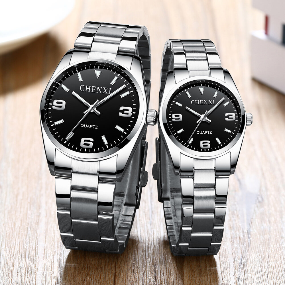 chenxi casual fashion couple watch stainless strap luminous men's and women's classic style quartz wristwatches lover's gift chenxi casual fashion couple watch stainless strap luminous men's and women's classic style quartz wristwatches lover's gift