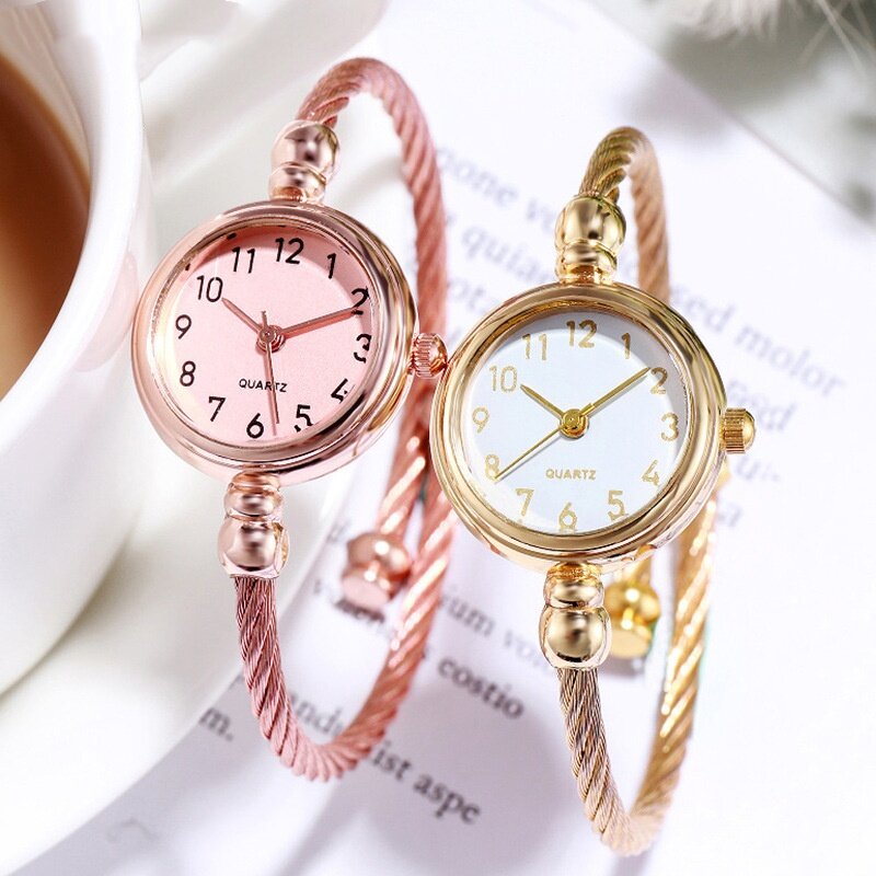 couple style gold sliver bracelet minimalist wristwatch fashion steel strap women's quartz watch brand casual women's watcht set