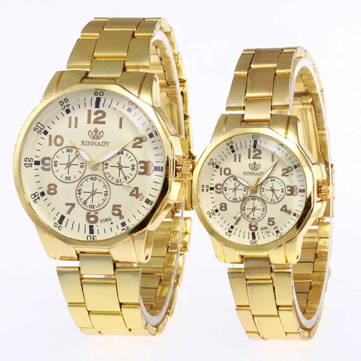 2pcs couple's classic simple quartz watches