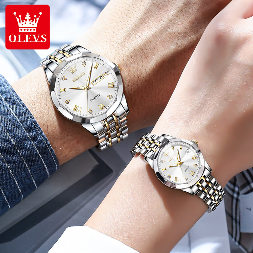 olevs 9931 top original couple watch stainless steel rhombus mirror design luxury quartz watch for men women lover's wristwatch olevs 9931 top original couple watch stainless steel rhombus mirror design luxury quartz watch for men women lover's wristwatch