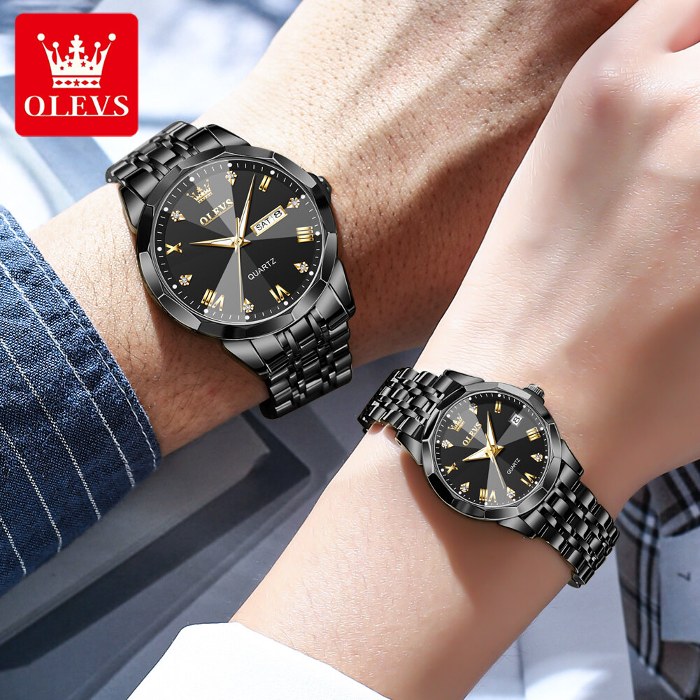 olevs 9931 top original couple watch stainless steel rhombus mirror design luxury quartz watch for men women lover's wristwatch olevs 9931 top original couple watch stainless steel rhombus mirror design luxury quartz watch for men women lover's wristwatch
