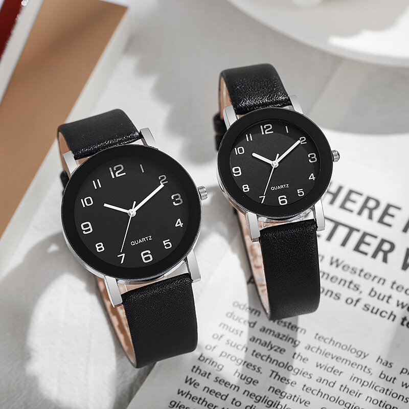 1/2pcs fashion couple's watches leather strap wristwatch men women casual arabic dial quartz watches (without box) 1/2pcs fashion couple's watches leather strap wristwatch men women casual arabic dial quartz watches (without box)