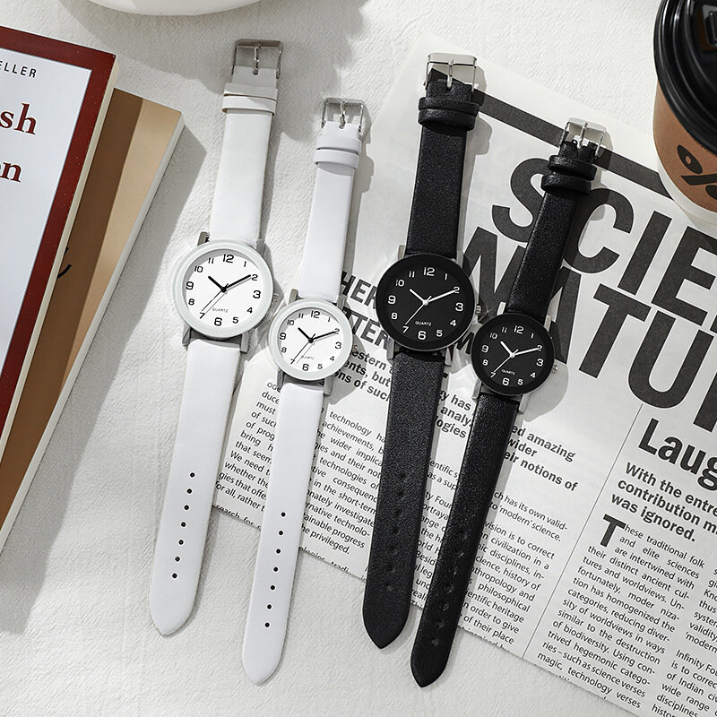 1/2pcs fashion couple's watches leather strap wristwatch men women casual arabic dial quartz watches (without box) 1/2pcs fashion couple's watches leather strap wristwatch men women casual arabic dial quartz watches (without box)