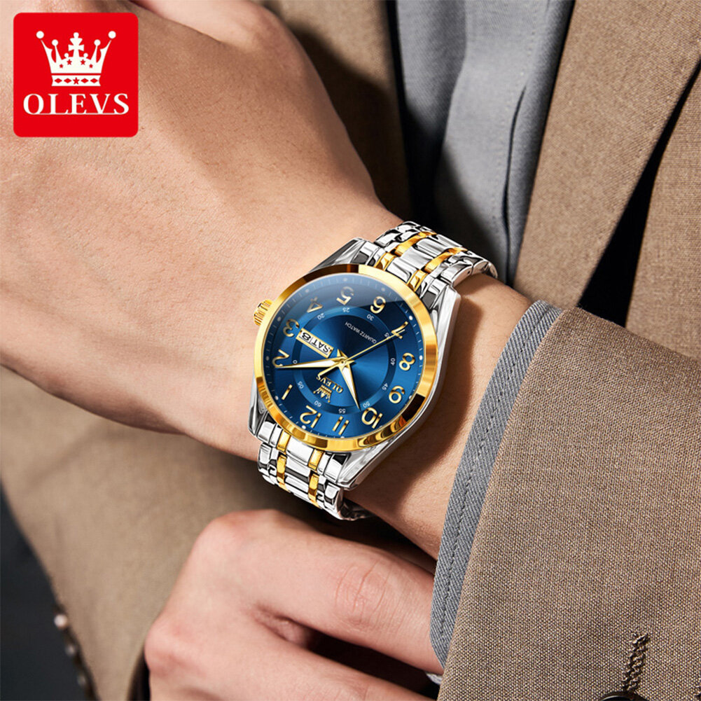 olevs 3666 couple watch luxury brand quartz watch waterproof watch lover gift night light classic date week clock his her watch olevs 3666 couple watch luxury brand quartz watch waterproof watch lover gift night light classic date week clock his her watch