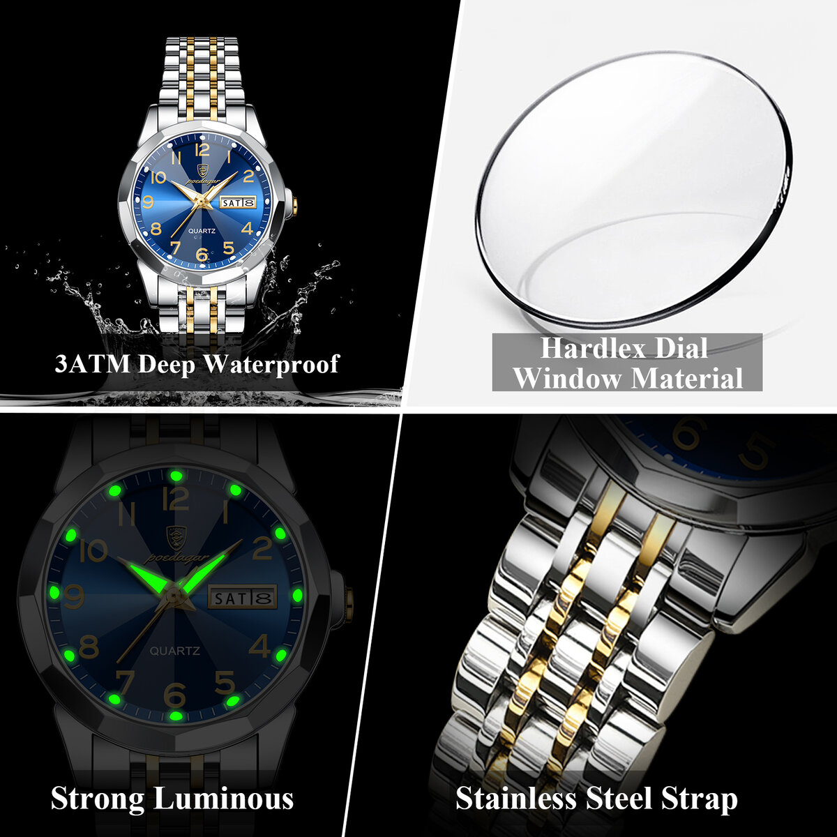 poedagar top fashion watches for couple waterproof date week couple's watches quartz stainless steel couple watch lovers set+box poedagar top fashion watches for couple waterproof date week couple's watches quartz stainless steel couple watch lovers set+box