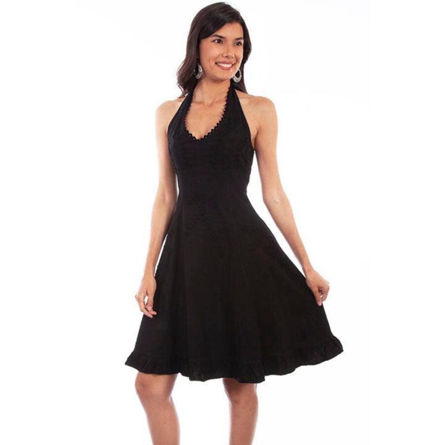 Scully Women's Peruvian Cotton Halter Top Mini Dress - BLK US