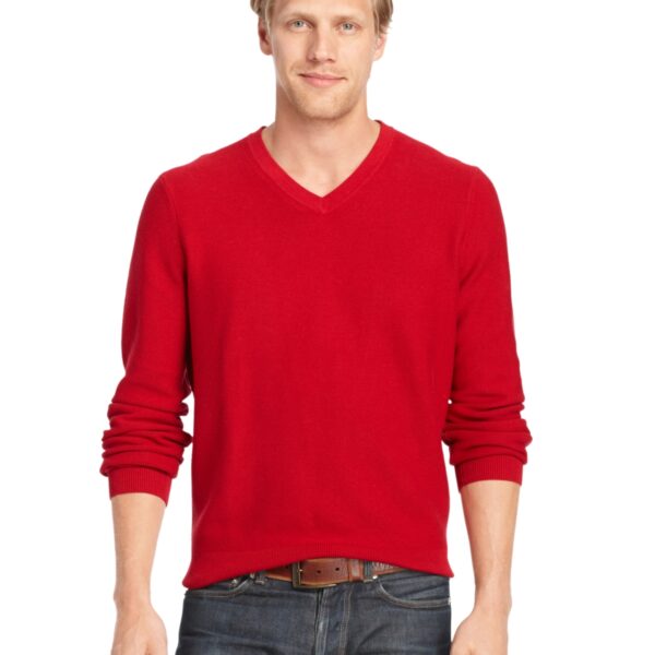 Izod Allover Links V-Neck Fine Gauge Sweater