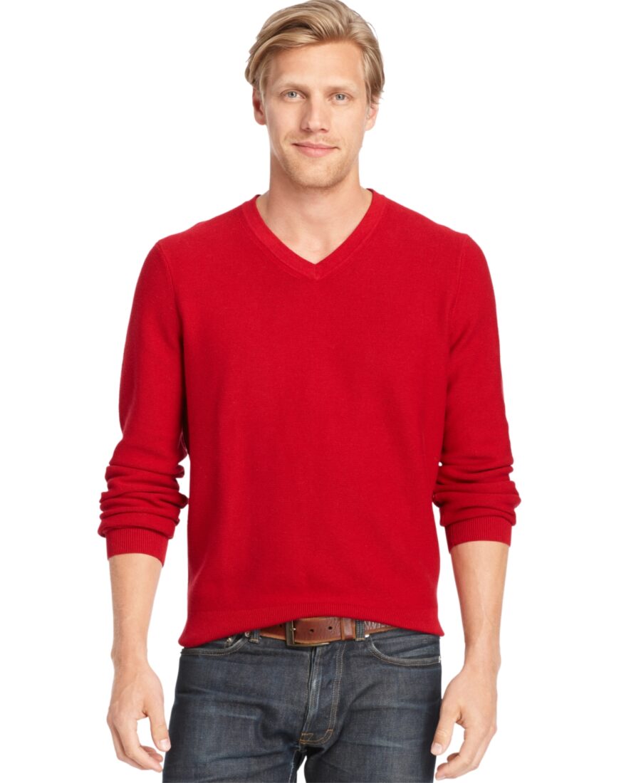 Izod Allover Links V-Neck Fine Gauge Sweater