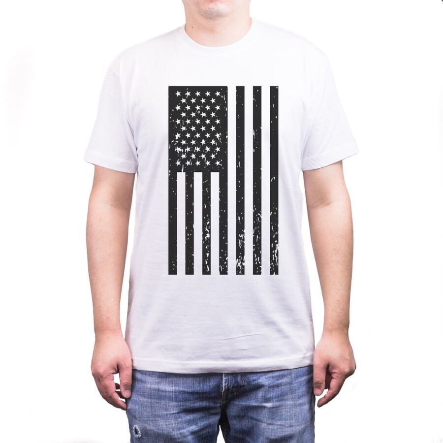 Men's Vintage American Flag Fourth of July T-shirt Casual T-shirt on July 4th