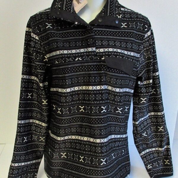 Jachs Cabin Outdoor Ladies' Pullover Sweater, Black Printed, Size L