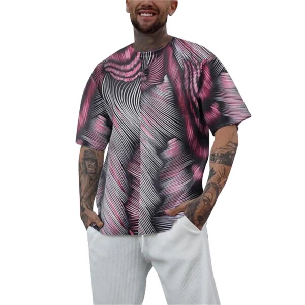Pmuybhf Men's Dress Shirts Slim Fit Tall Men's T Shirt Retro Big and Tall Shirts Hop Disco