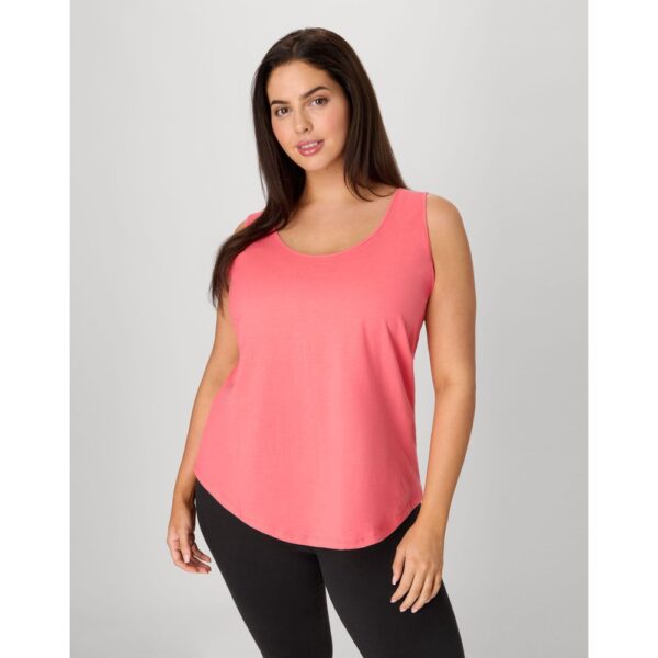 Hanes Just My Size Women's Cotton Jersey Tank Shirttail Hem (Plus ) Briny Pink 1X