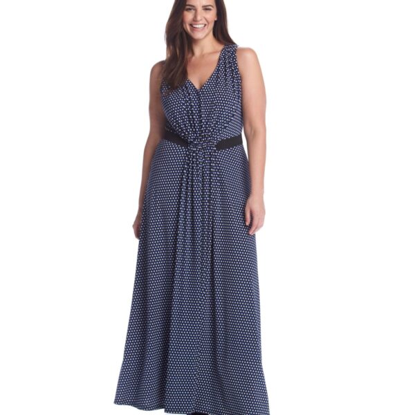 Plus Size Women's Michael Michael Kors 'Alston' Print V-Neck Maxi Dress