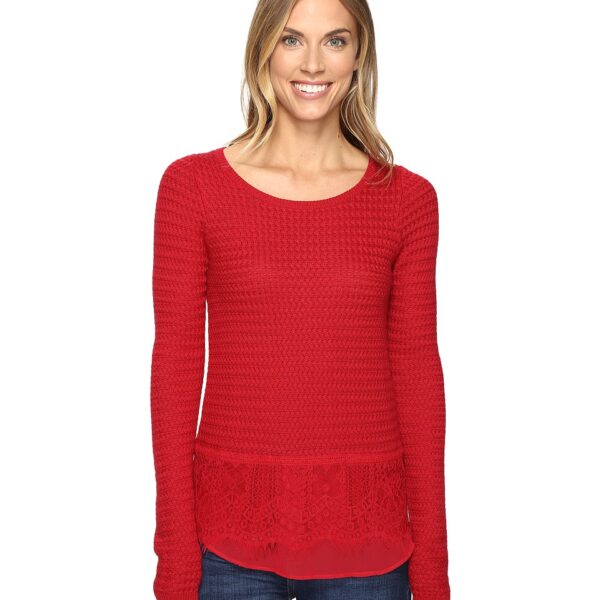 Lucky Brand Lace Contrast Sweater