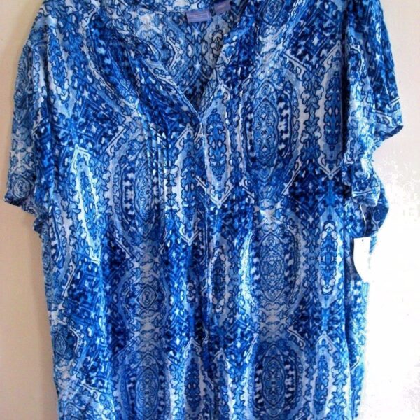 Women's Plus Y-Neck Blouse - Tribal