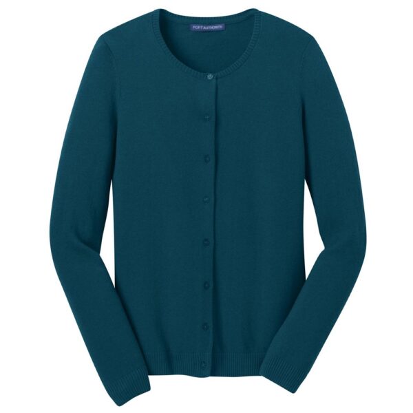 Port Authority Women's Rib Knit Scoop Neck Cardigan Sweater