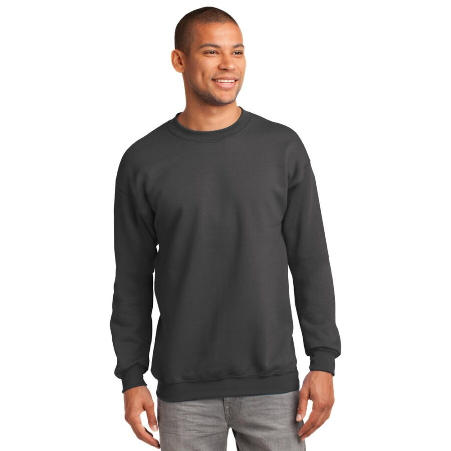Port & Company Tall Essential Fleece Crewneck Sweatshirt-4XLT (Charcoal)