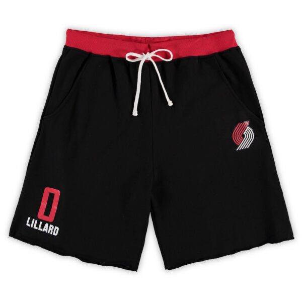 Men's Majestic Damian Lillard Black Portland Trail Blazers Big & Tall French Terry Name &