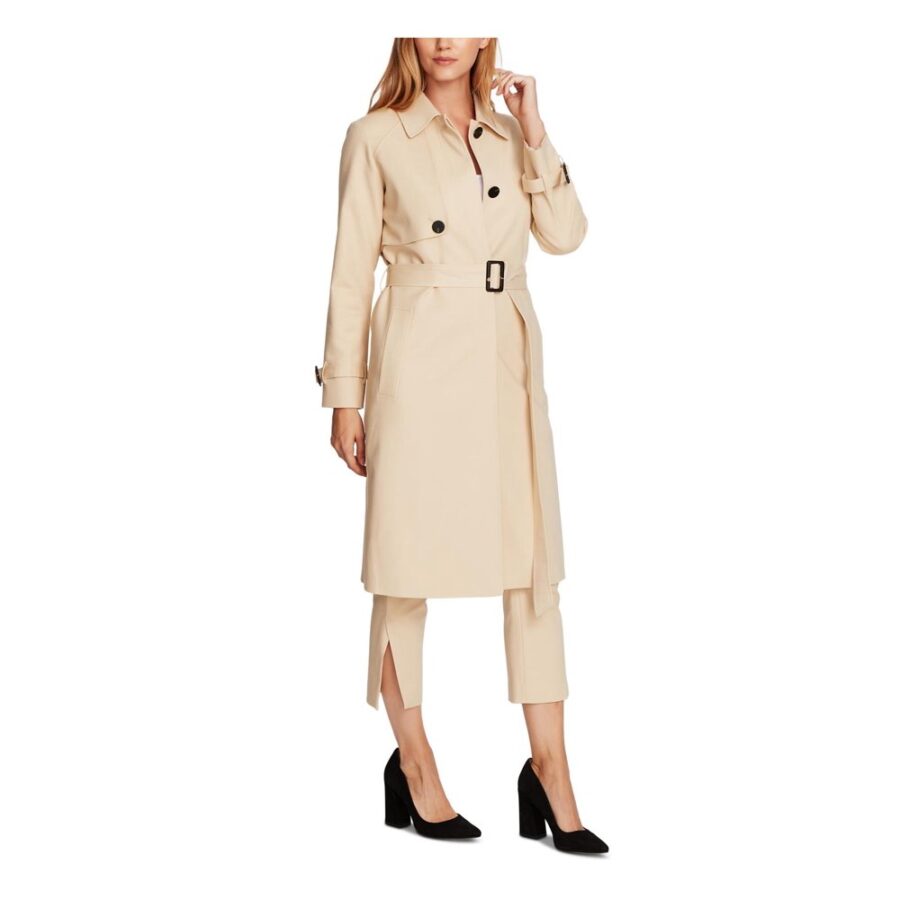 Vince Camuto Women's Double Weave Belted Trench Coat