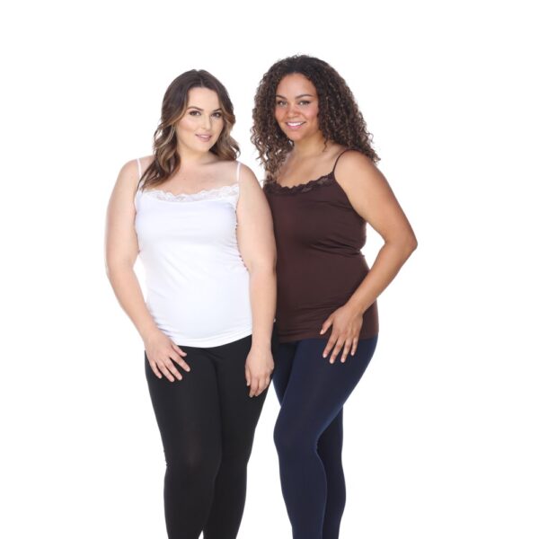 White Mark Women's Plus Size Lace Tank Tops