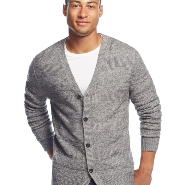 Club Room Allover Textured Farisle Cardigan, Only at Macy's