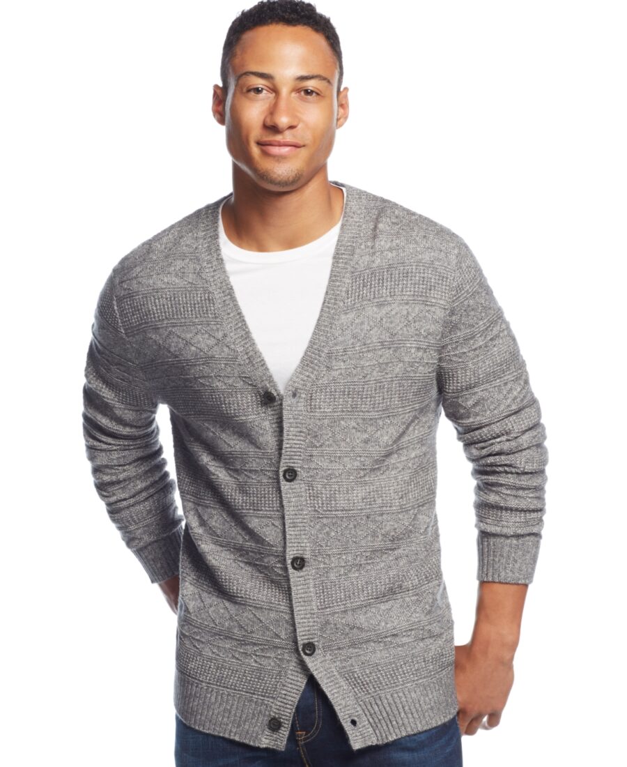 Club Room Allover Textured Farisle Cardigan, Only at Macy's