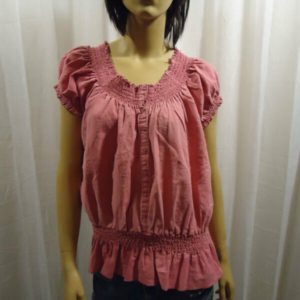 Newnine West Vintage America Jeans Women's Cotton Blouse/peasanttop/sz Lg/pink