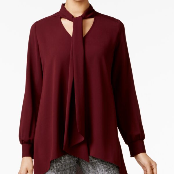 Alfani Women's Solid Pullover Blouse Red 10