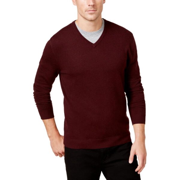 Alfani Men's Ribbed Trim Long Sleeve Casual Shirt Red XL