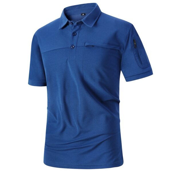 Scodi Men's Casual Polo Shirts Summer Short Sleeve with Double Pockets Tactical Golf Tennis