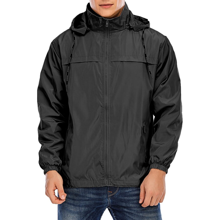 Lelinta Men's Big and Tall Outdoor Lightweight Windbreaker Jacket Hooded