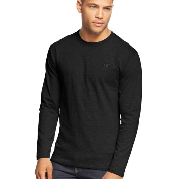 Champion Men's Long Sleeve Tee, Black, XX-Large
