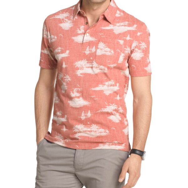 Van Heusen Men's Big & Tall Short Sleeve Island Print Polo Shirt