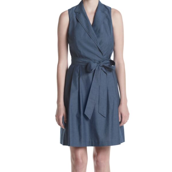 Women's Anne Klein Denim Faux Wrap Dress