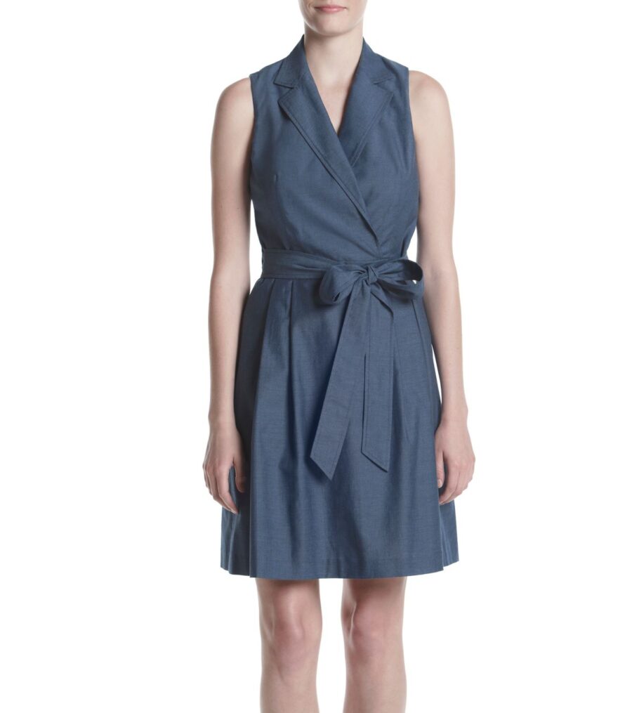 Women's Anne Klein Denim Faux Wrap Dress