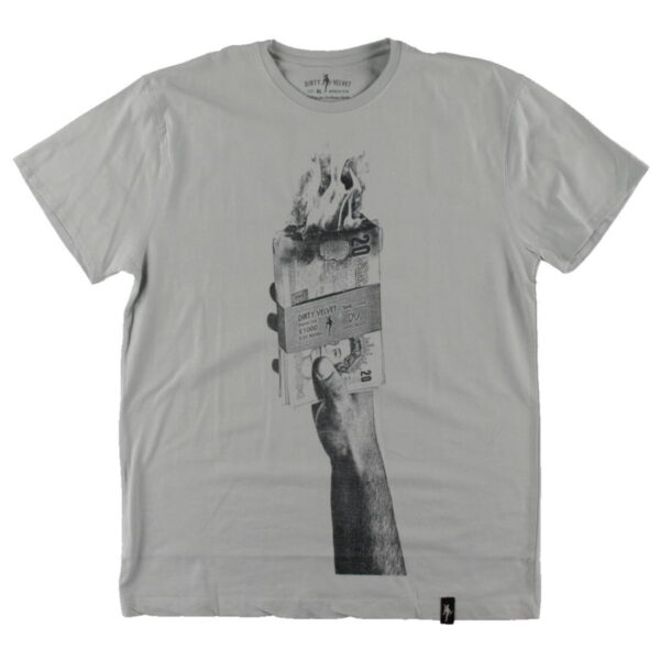 Dirty Velvet 9411 Men's Burn Money Gray Pullover Casual Graphic Tee Shirt Xl Bhfo