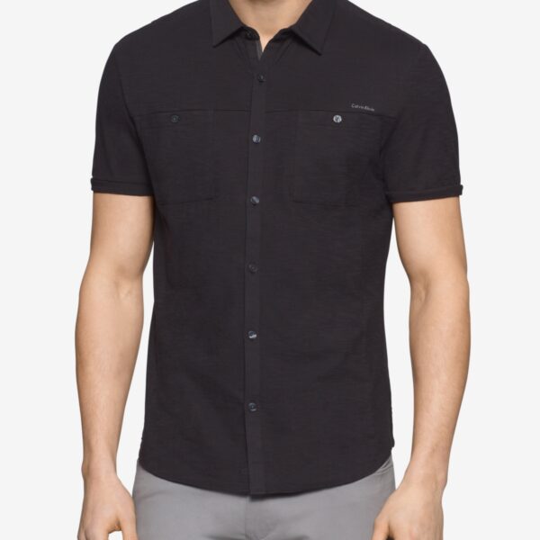 Calvin Klein Men's Heathered Short-Sleeve Shirt