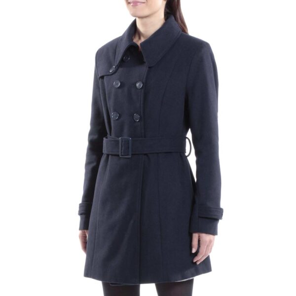 Alpine Swiss Keira Women's Trench Coat Double Breasted Wool Jacket Belted Blazer
