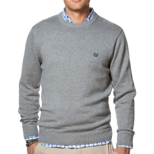 Men's Chaps Classic-Fit Solid Crewneck Sweater, Size: XL, Natural