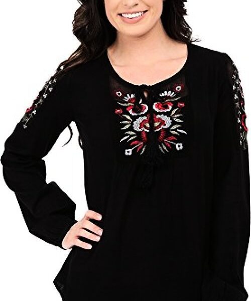 Roper - 0142 Cotton Twill Blouse (Black) Women's Blouse
