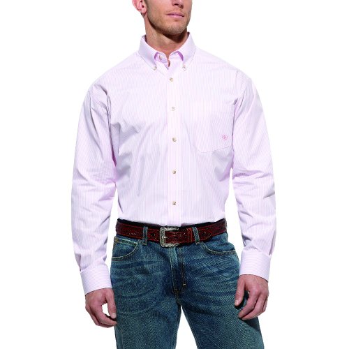 Ariat Men's Balin Stripe Long Sleeve Shirt Big And Tall Pink XXX-Large