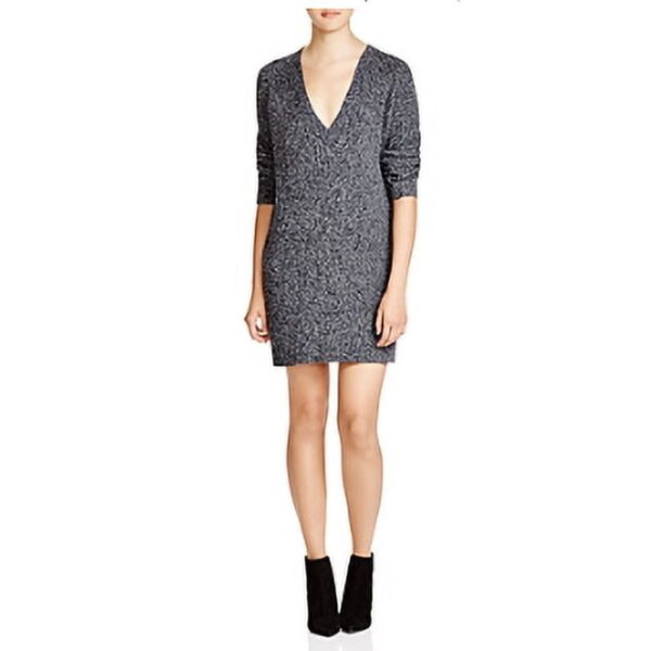 French Connection Women's Naughty Brights Long Sleeve Sweater Dress, Black/White, 8
