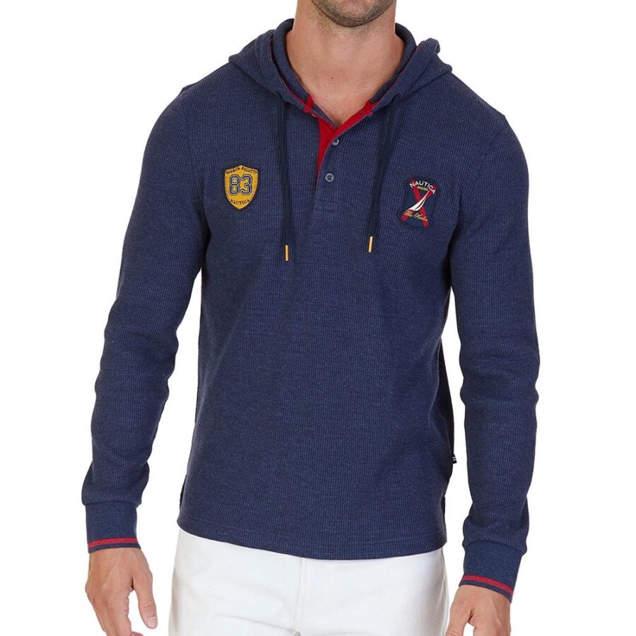 Nautica Men's Casual Hoodie Sweatshirt Blue X-Large