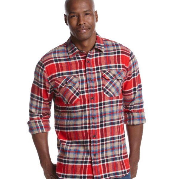 Ruff Hewn Men's Long Sleeve Plaid Brawny Flannel Button Down Shirt